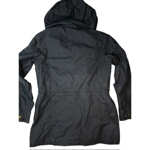 Orvis River Road Waxed Cotton Chore Coat Barn Jacket, Hooded | Sz S, Navy Blue - Picture 8 of 13